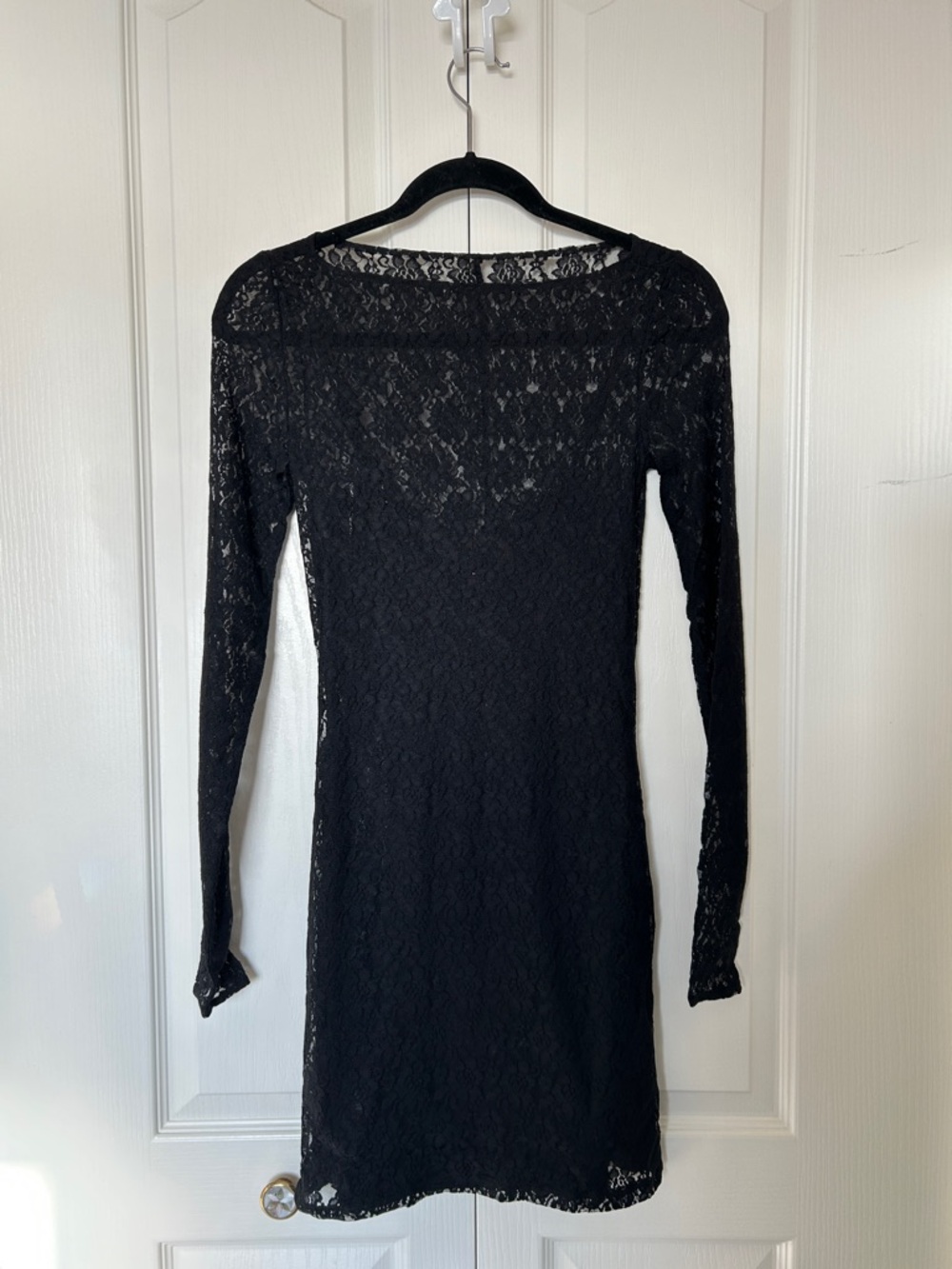 Abercrombie & Fitch Black Lace Long-Sleeve Bodycon Dress